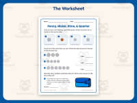 Penny Nickel Dime Quarter Worksheet – 2nd Grade Money Practice preview 2