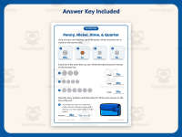 Penny Nickel Dime Quarter Worksheet – 2nd Grade Money Practice preview 3