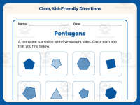 Pentagons Worksheet – 2nd Grade Geometry & Shapes Practice preview 4