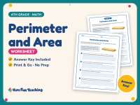 Perimeter and Area Worksheet – 4th Grade Geometry & Measurement preview