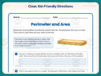 Perimeter and Area Worksheet – 4th Grade Geometry & Measurement preview 4