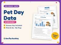 Pet Day Data Worksheet – 3rd Grade Animals & Graphing Practice preview
