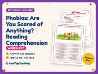 Phobias: Are You Scared of Anything? Reading Worksheet – 3rd Grade preview