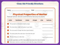 Physical Properties Matter Worksheet – 3rd Grade States of Matter preview 4