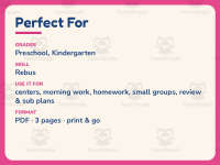 Picnic Day Rebus Worksheet – Preschool Reading Practice + Answer Key preview 6