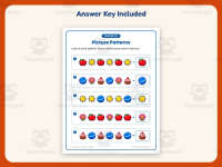 Pictures Patterns Worksheet – Kindergarten Math Practice + Answer Key preview 3