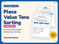 Place Value Tens Sorting Worksheet – 2nd Grade Math Practice preview