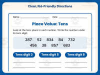 Place Value Tens Sorting Worksheet – 2nd Grade Math Practice preview 4
