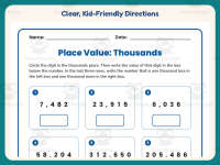 Place Value Thousands Worksheet – 4th Grade Math Practice + Answer Key preview 4