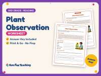 Plant Observation Worksheet – 3rd Grade Note Taking & Plants Practice preview