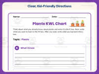 Plants KWL Graphic Organizer – 3rd Grade KWL and KWHL Practice preview 4