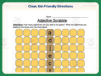 Play Scrabble Adjectives Worksheet – 1st-3rd Grade Grammar Practice preview 4