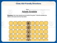 Play Scrabble Adverbs Worksheet – 2nd-4th Grade Grammar Practice preview 4