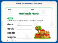 Plural Words Adding S Worksheet – 2nd Grade Nouns Practice preview 4