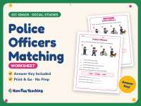 Police Officers Matching Worksheet – 1st Grade Community & People preview