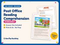 Post Office Reading Comprehension Worksheet – 2nd Grade Community preview