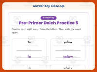 Pre-Primer Sight Words T to Y Worksheet – Kindergarten Dolch Words preview 7