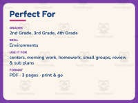 Precipitation Research Worksheet – 3rd Grade Environments Practice preview 6