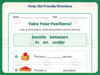 Prepositions Positions Worksheet – 1st Grade Grammar Practice preview 4