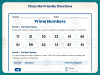 Prime Numbers Worksheet – 4th Grade Multiplication Practice preview 4