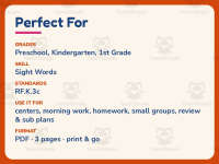 Primer Sight Words Book – Kindergarten Dolch Words Practice preview 6