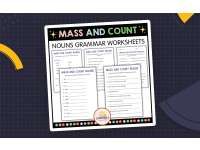 Printable Mass and Count Nouns Grammar Activities Worksheets preview
