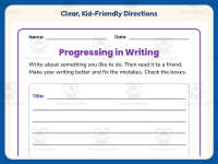 Progressing in Writing Worksheet – 2nd Grade Essays & Lined Paper preview 4