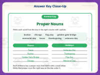 Proper Nouns List Worksheet – 3rd Grade Grammar Practice + Answer Key preview 7