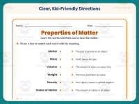 Properties of Matter Definitions Worksheet – 4th Grade Practice preview 4