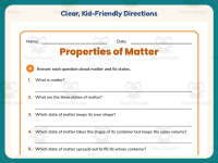 Properties of Matter Review Worksheet – 4th Grade States of Matter preview 4