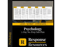 Psychology Emergency Sub Plans - 5 Days No Prep Worksheets preview