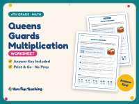 Queens Guards Multiplication Worksheet – 4th Grade Word Problems preview