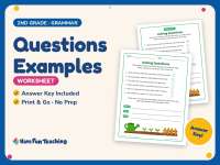 Questions Examples Worksheet – 2nd Grade Punctuation Practice preview