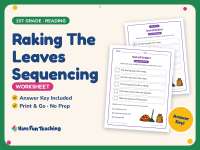 Raking The Leaves Sequencing Worksheet – 1st Grade Summarizing preview