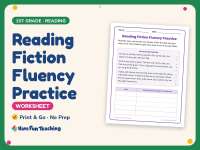 Reading Fiction Fluency Practice Worksheet – 1st Grade preview