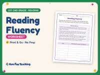 Reading Fluency Worksheet – 1st-2nd Grade Practice preview