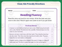 Reading Fluency Worksheet – 1st-2nd Grade Practice preview 4
