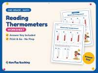 Reading Thermometers Worksheet – 2nd Grade Measurement & Temperature preview
