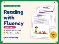 Reading with Fluency Worksheet – 1st Grade Practice + Answer Key preview