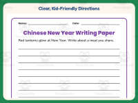 Red Chinese New Year Writing Paper – 1st Grade Themed Writing Paper preview 4
