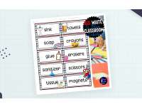 Red, White & Blue Classroom Labels – Organization Set preview