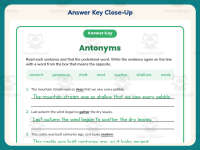Replacing Antonym Worksheet – 4th Grade Antonyms & Opposites Practice preview 7