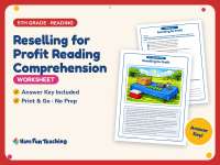 Reselling for Profit Reading Comprehension Worksheet – 5th Grade preview