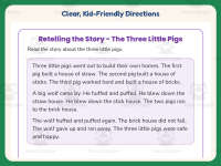 Retelling the Story The Three Little Pigs Worksheet – 1st Grade preview 4