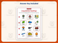 RF.K.3 Common Core Worksheet – Kindergarten Long Vowels & Short Vowels preview 3