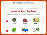 RF.K.3 Common Core Worksheet – Kindergarten Long Vowels & Short Vowels preview 4