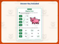 Rhyming Words Pairs Worksheet – Kindergarten Grammar Practice preview 3