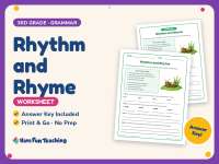 Rhythm and Rhyme Worksheet – 3rd Grade Insects & Poetry Practice preview