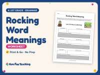 Rocking Word Meanings Worksheet – K-1st Grade Context Clues Practice preview