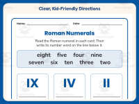 Roman Numeral Names Worksheet – 2nd Grade Roman Numerals Practice preview 4